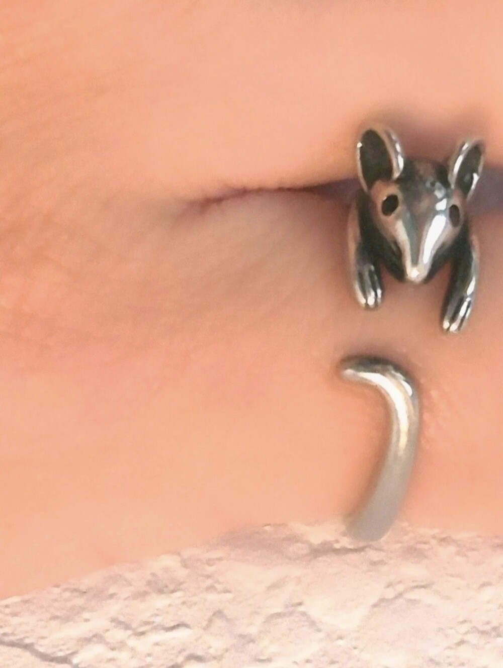 🐭 Cute Mouse Ring  Silver Tone – Adjustable Unisex Design NWT